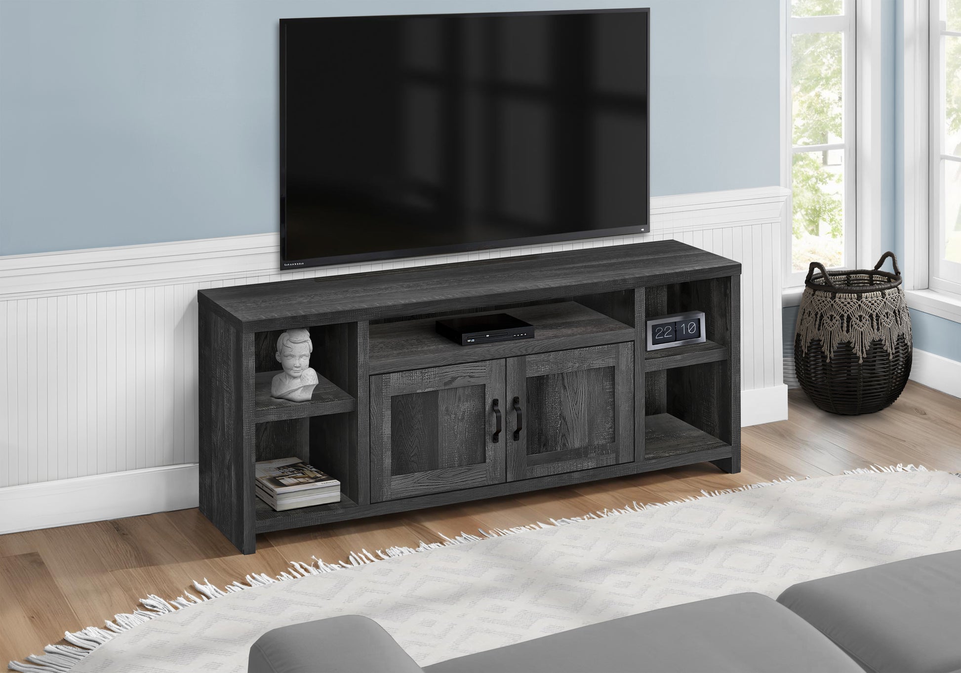 Tv Stand - 60"L / Taupe Reclaimed Wood-Look-Tv Stand-DECOROLALA