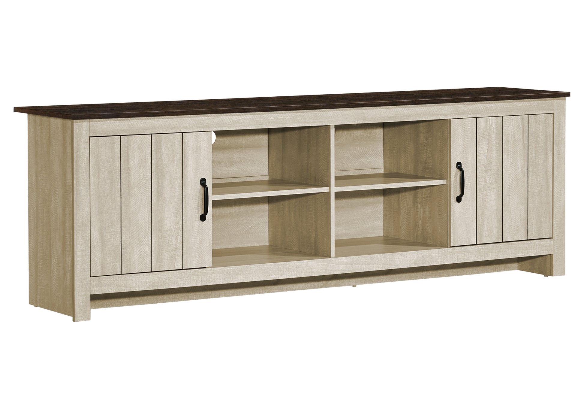 Tv Stand, 72 Inch, Console, Media Entertainment Center, Storage Cabinet, Living Room, Beige Laminate, Brown Oak Laminate, Contemporary-DECOROLALA