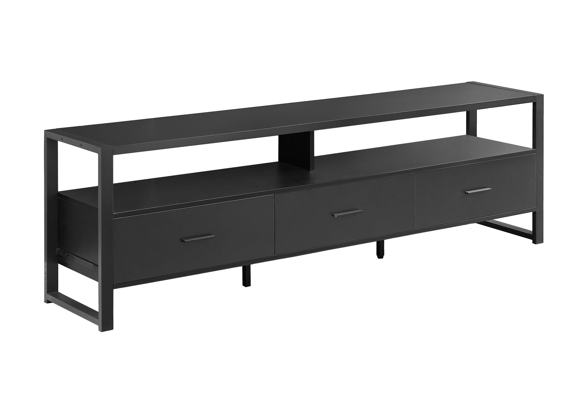 Tv Stand - 72"L / Black / Black Metal-Tv Stand-DECOROLALA