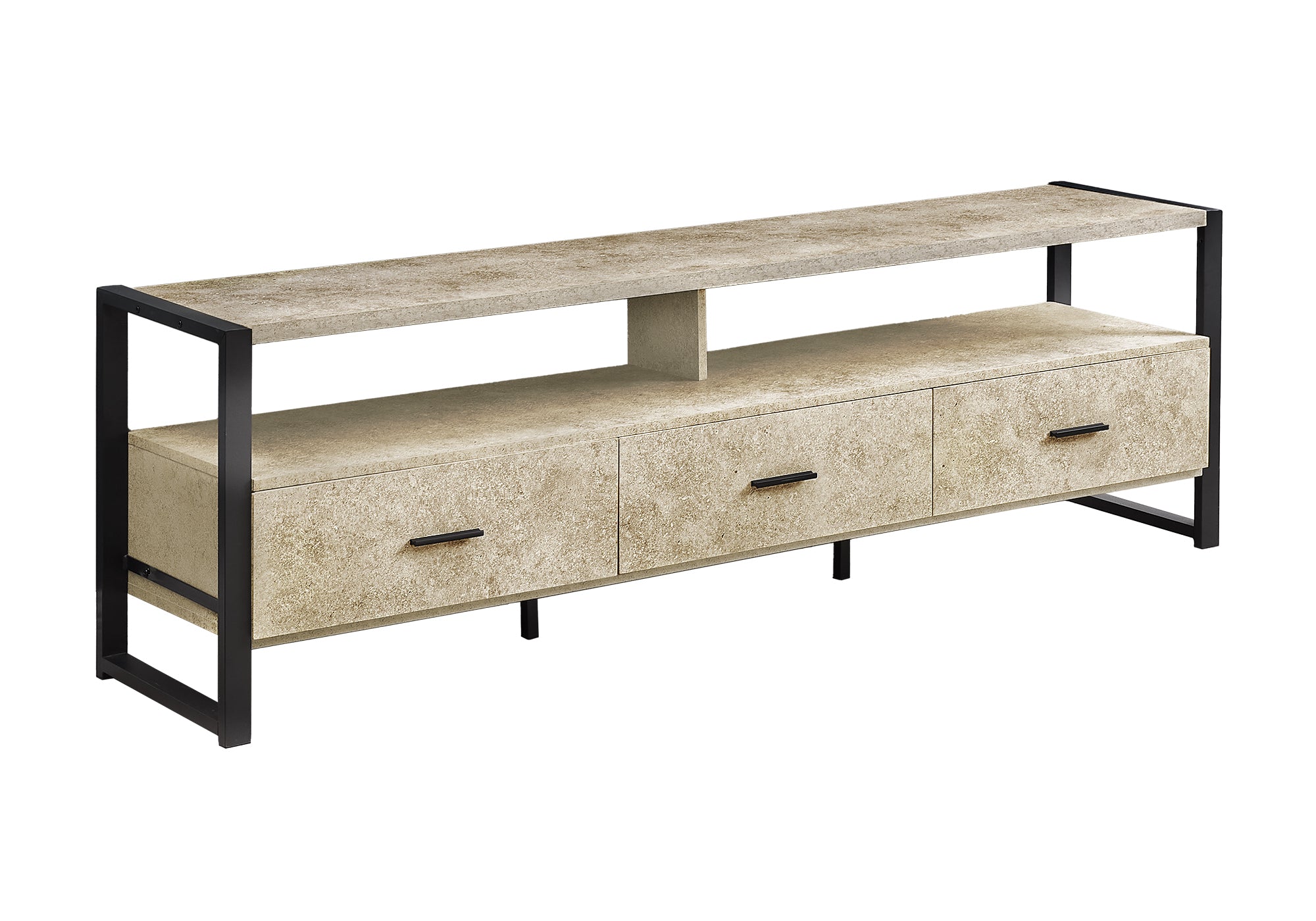 Tv Stand - 72"L / Black / Black Metal-Tv Stand-DECOROLALA