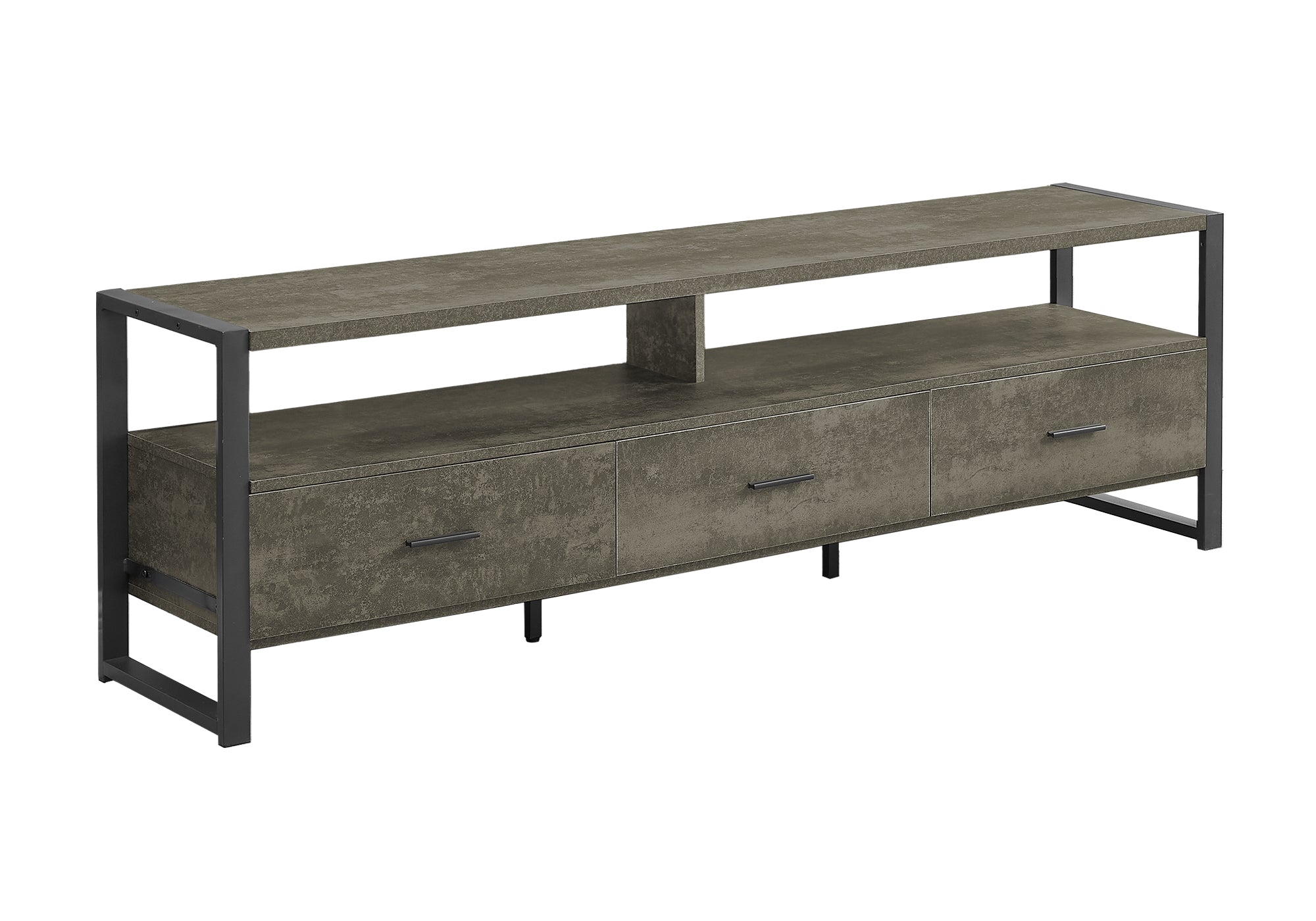 Tv Stand - 72"L / Black / Black Metal-Tv Stand-DECOROLALA