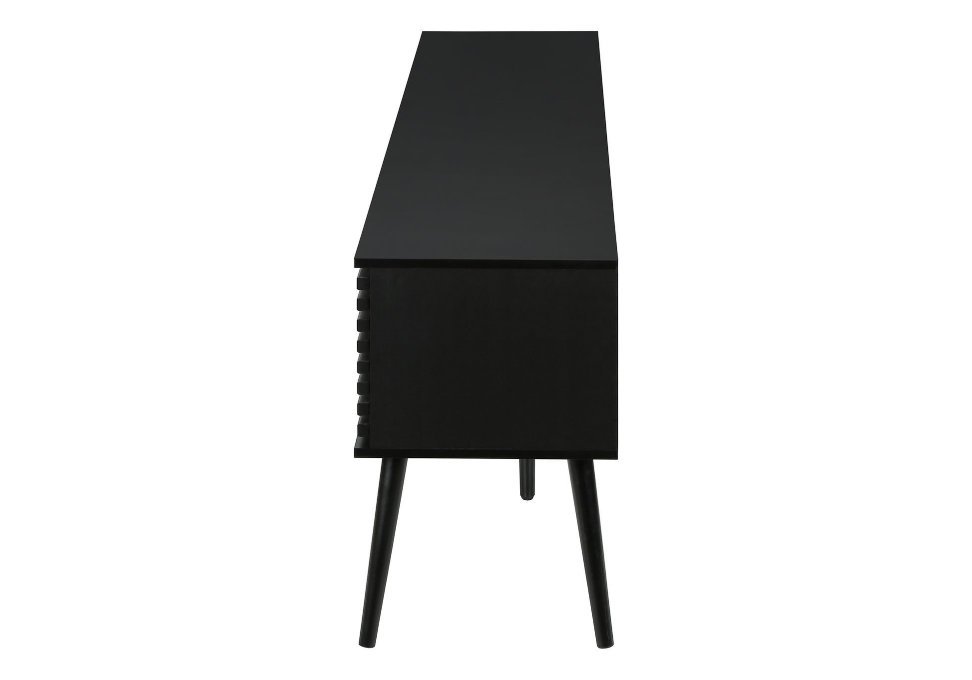 Tv Stand - 72"L / Black With 2 Doors-Tv Stand-DECOROLALA