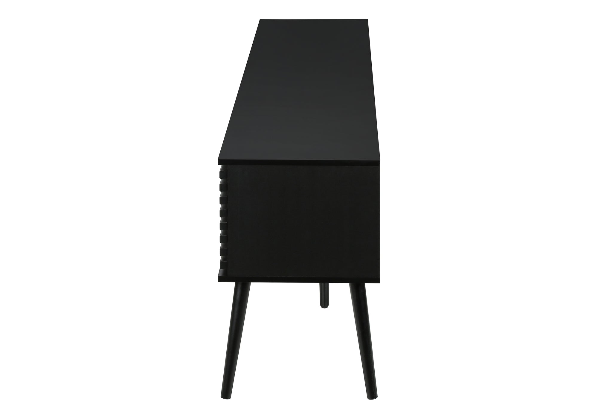 Tv Stand - 72"L / Black With 2 Doors-Tv Stand-DECOROLALA