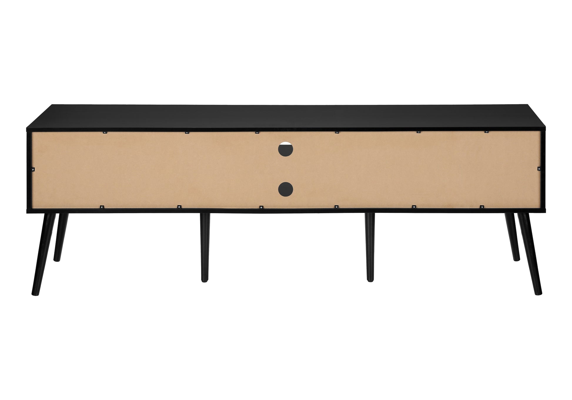 Tv Stand - 72"L / Black With 2 Doors-Tv Stand-DECOROLALA