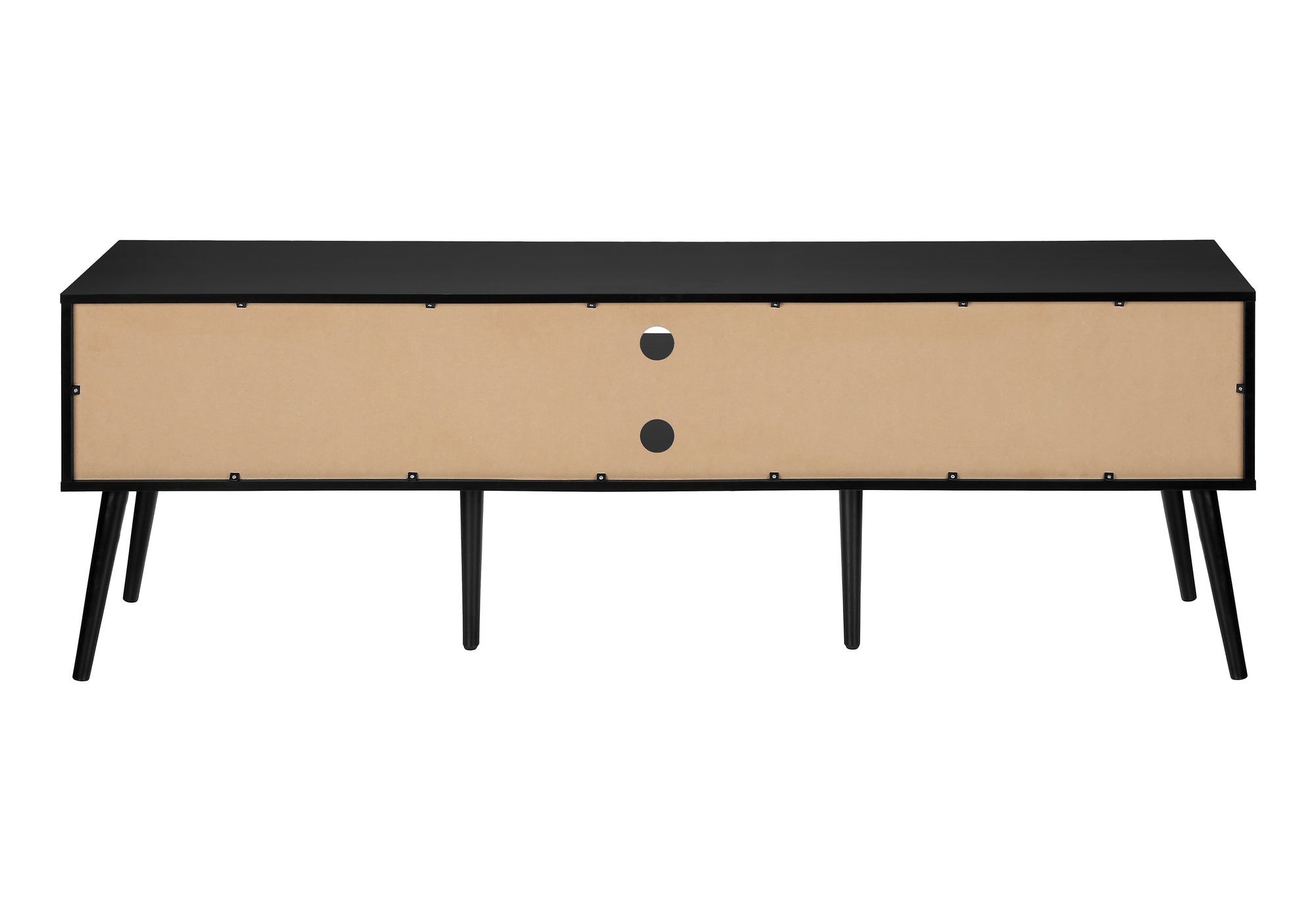 Tv Stand - 72"L / Black With 2 Doors-Tv Stand-DECOROLALA