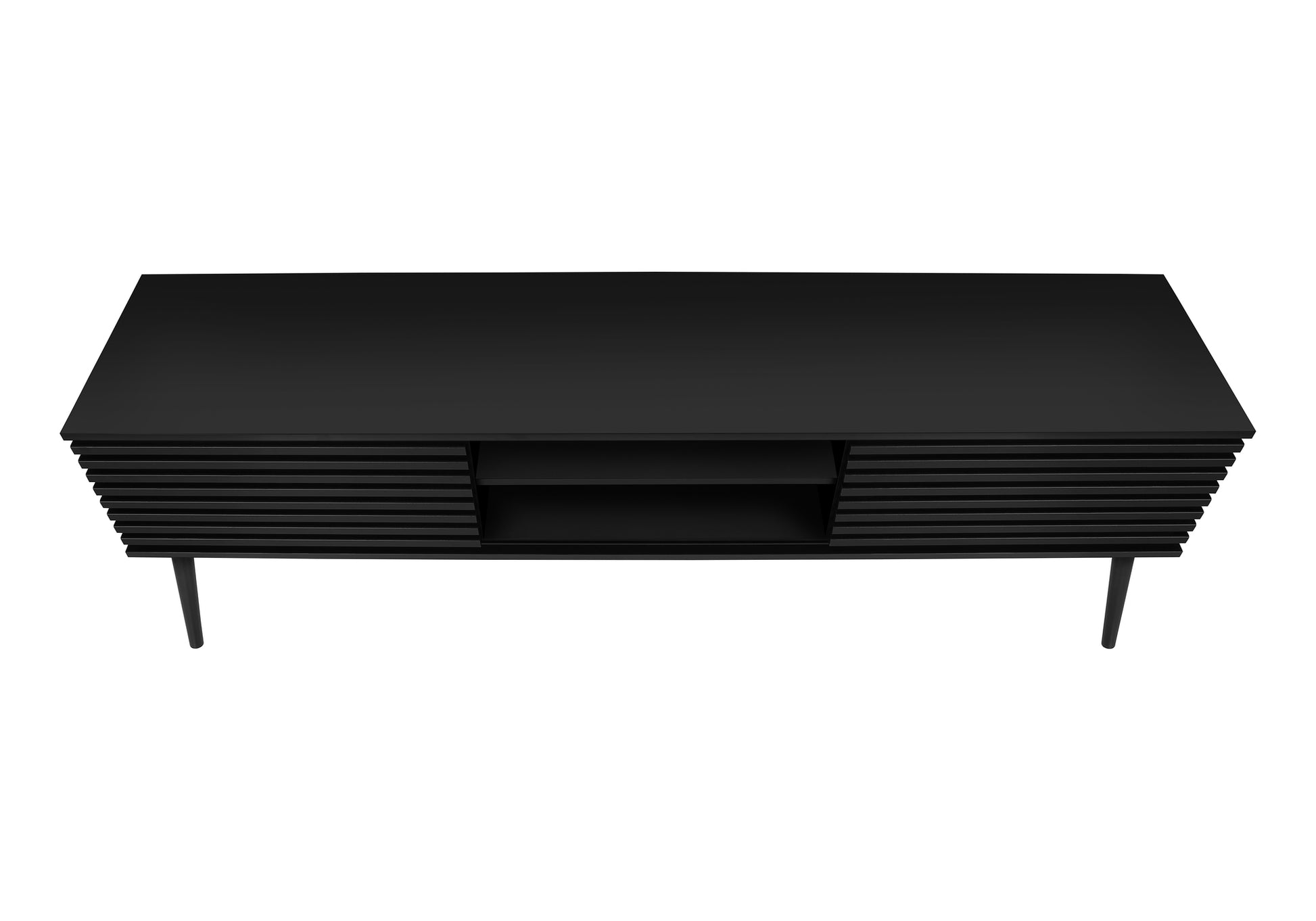Tv Stand - 72"L / Black With 2 Doors-Tv Stand-DECOROLALA