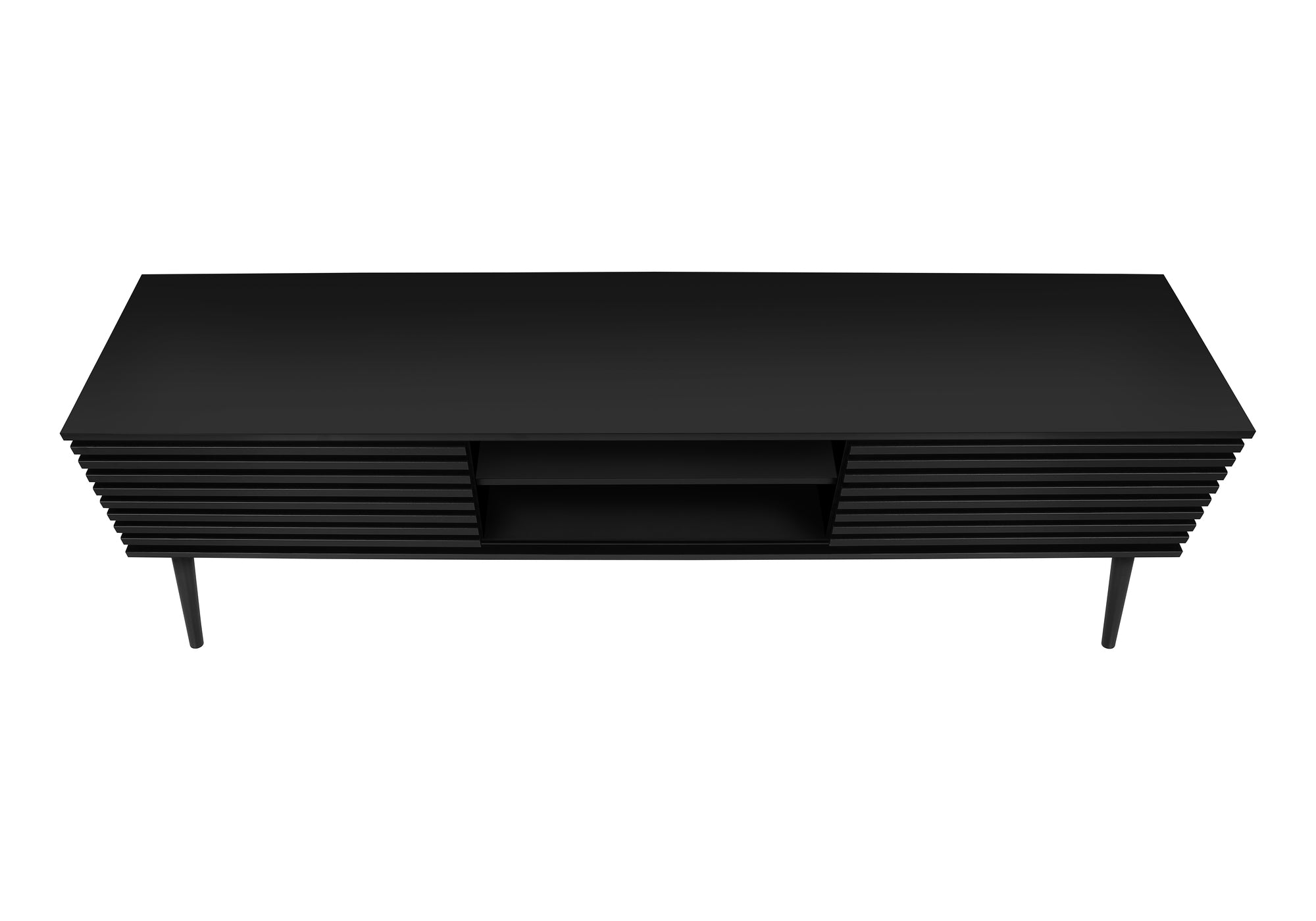 Tv Stand - 72"L / Black With 2 Doors-Tv Stand-DECOROLALA