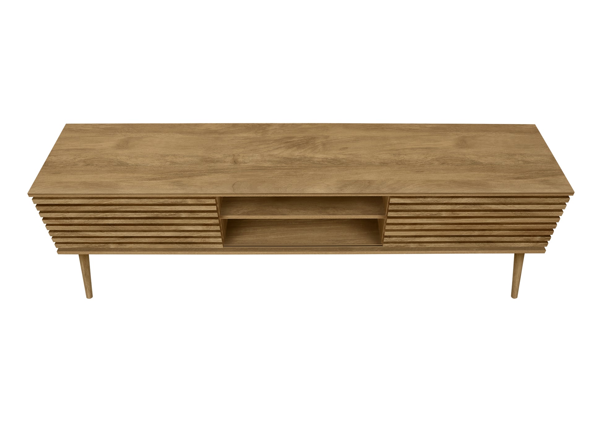 Tv Stand - 72"L / Black With 2 Doors-Tv Stand-DECOROLALA