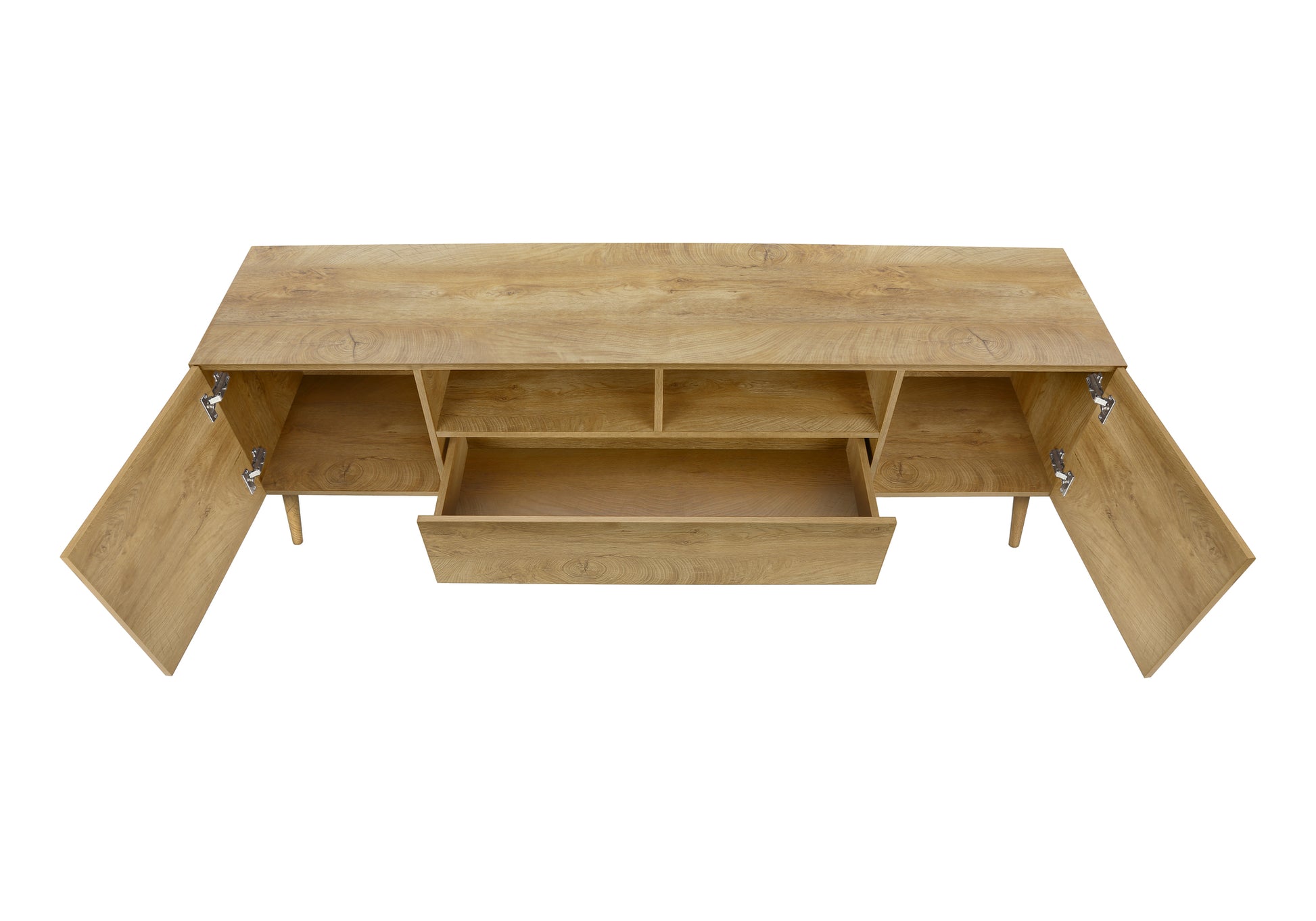 Tv Stand - 72"L / Walnut With Storage-Bookshelf-DECOROLALA