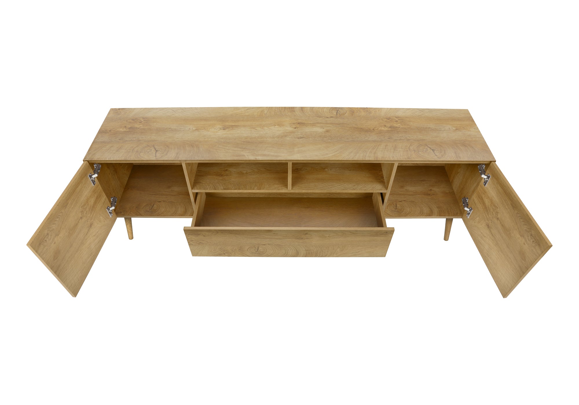 Tv Stand - 72"L / Walnut With Storage-Bookshelf-DECOROLALA