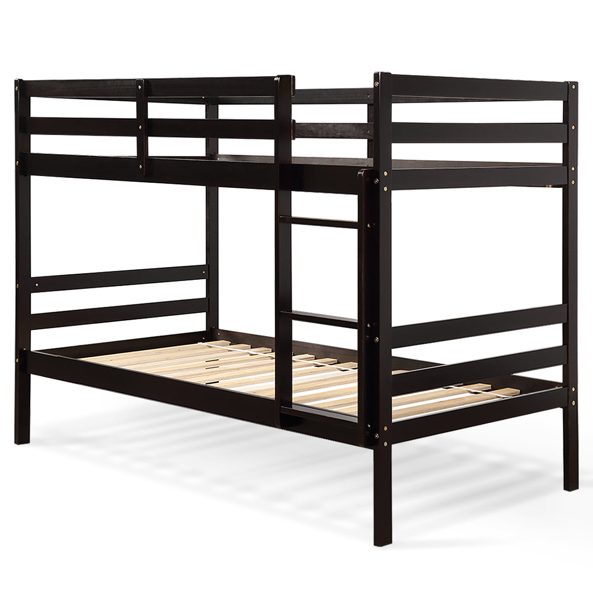 Twin Bunk Bed Children Wooden Bunk Beds Solid Hardwood-Bunk Bed Frame-DECOROLALA