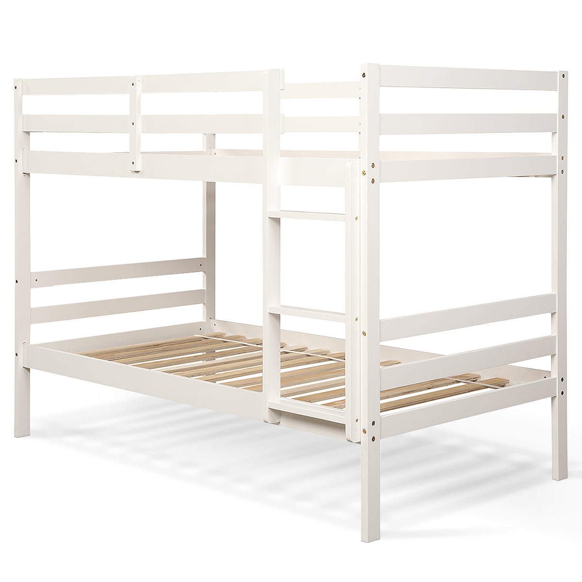 Twin Bunk Bed Children Wooden Bunk Beds Solid Hardwood-Bunk Bed Frame-DECOROLALA