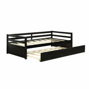 Twin Size Trundle Platform Bed Frame with Wooden Slat Support-Trundle Bed Frame-DECOROLALA