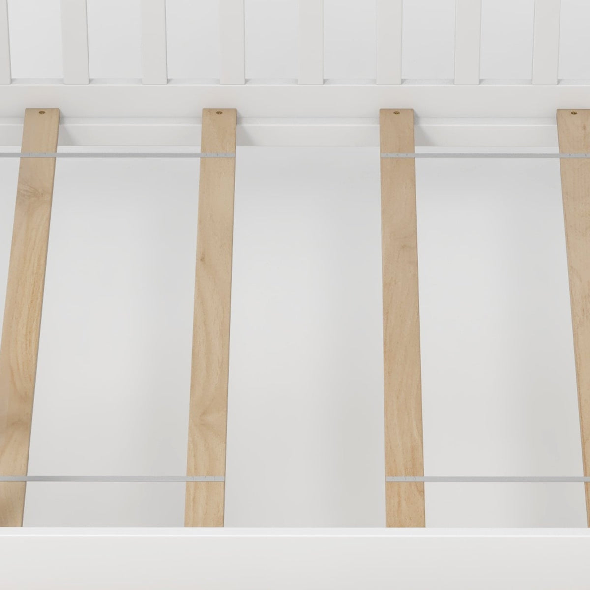 Twin House Bed with 2 Storage Drawers and Roof & Fence Rails-White-Simple Bed Frame-DECOROLALA