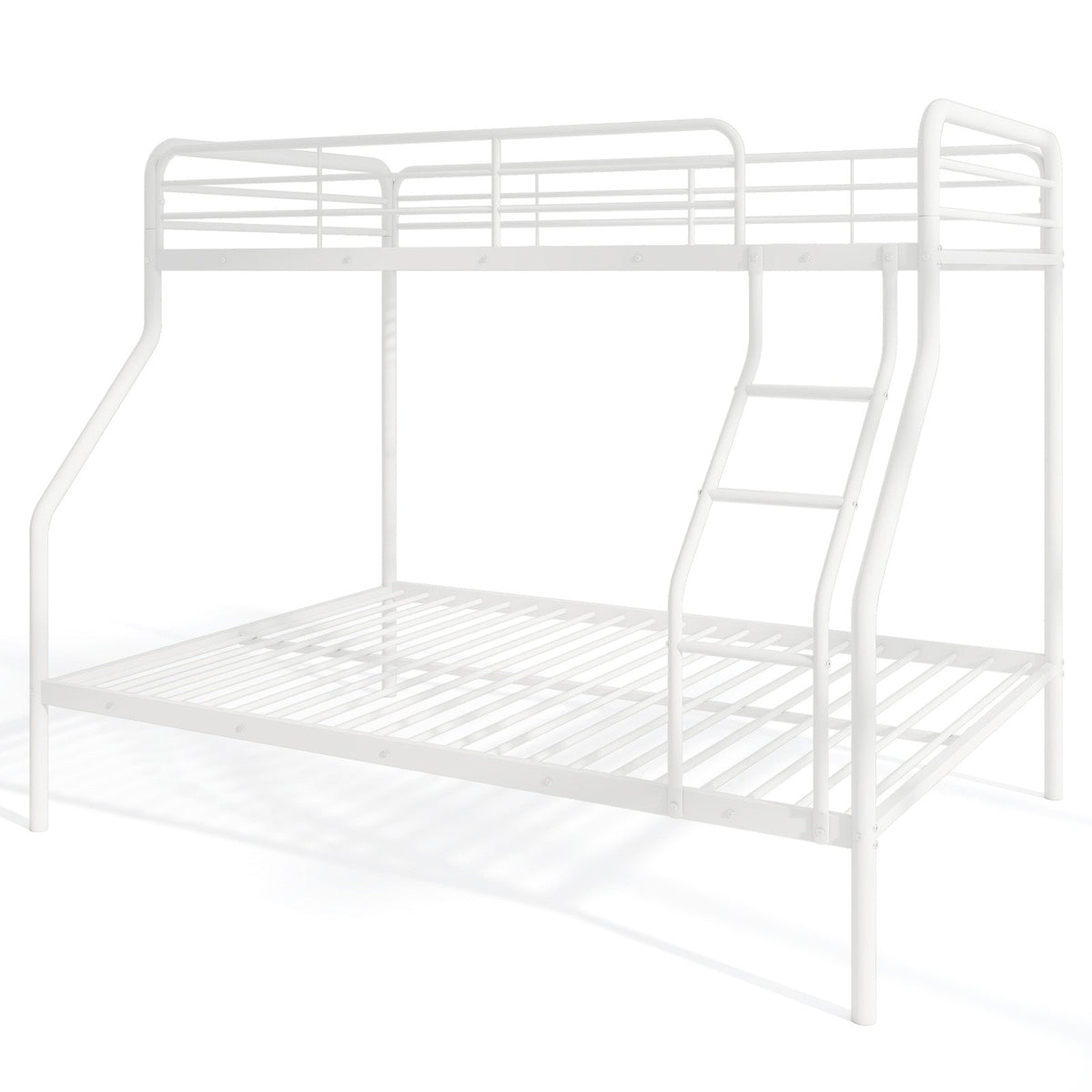 Twin Over Full Bunk Bed with Ladder and Full-length Guardrails-Bunk Bed Frame-DECOROLALA