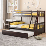 Twin Over Full Convertible Bunk Bed with Twin Trundle-Bunk Bed Frame-DECOROLALA