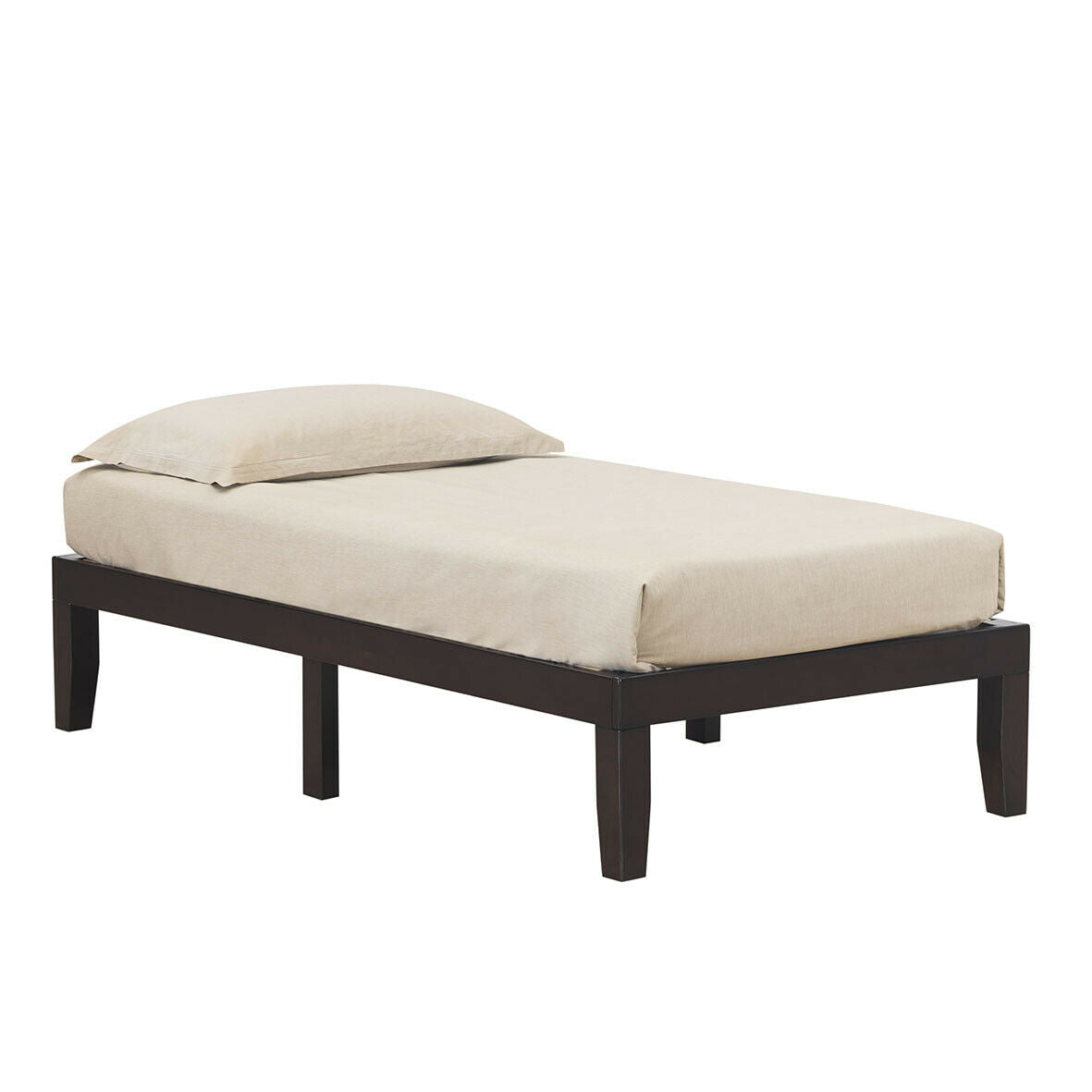 Twin Size 14 Inch Wooden Slats Bed Mattress Frame-Simple Bed Frame-DECOROLALA