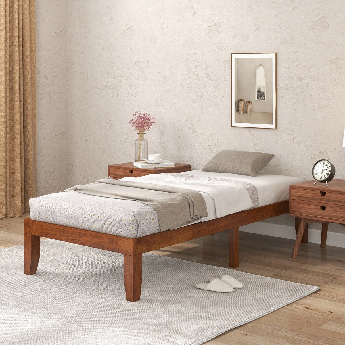 Twin Size 14 Inch Wooden Slats Bed Mattress Frame-Simple Bed Frame-DECOROLALA