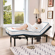 Twin Size Adjustable Bed Base Electric Bed Frame with Massage Modes-Simple Bed Frame-DECOROLALA