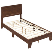 Twin Size Bed Frame with Headboard for Small Room No Box Spring Needed-Simple Bed Frame-DECOROLALA