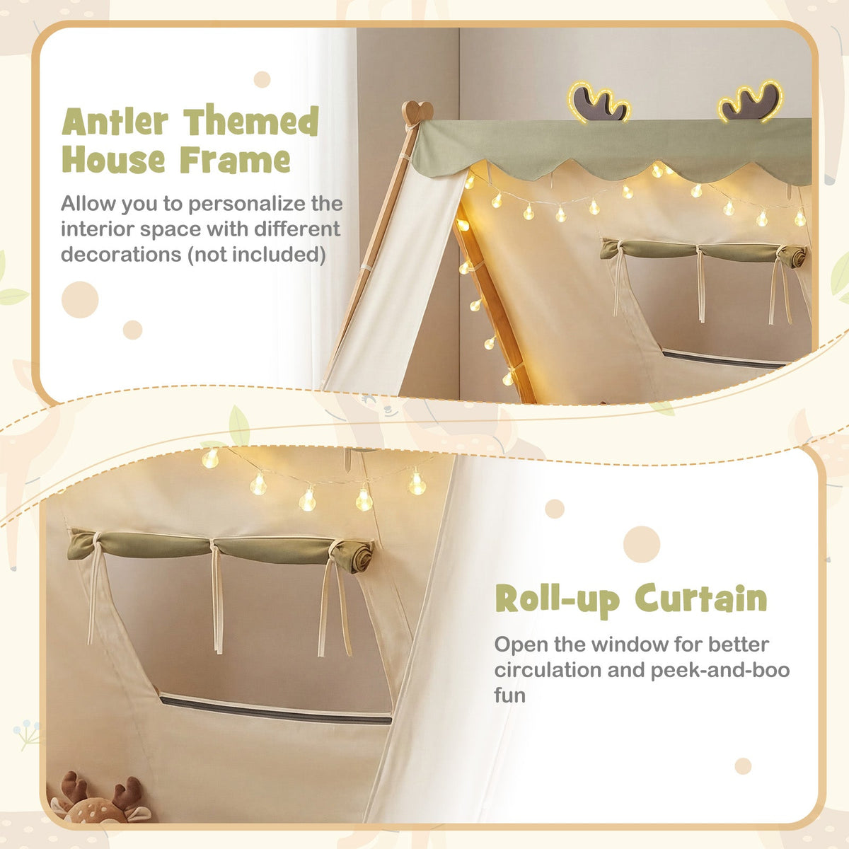 Twin Size House Floor Wood Bed with Tent-Simple Bed Frame-DECOROLALA