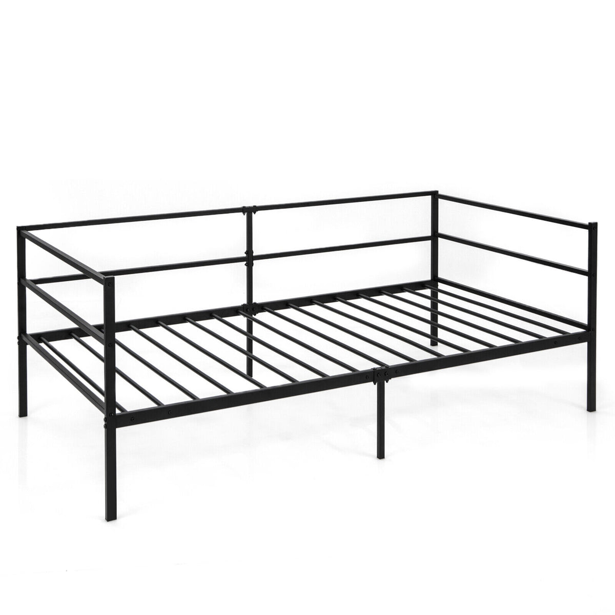 Twin Size Metal Daybed Frame for Living Room Bedroom-Trundle Bed Frame-DECOROLALA