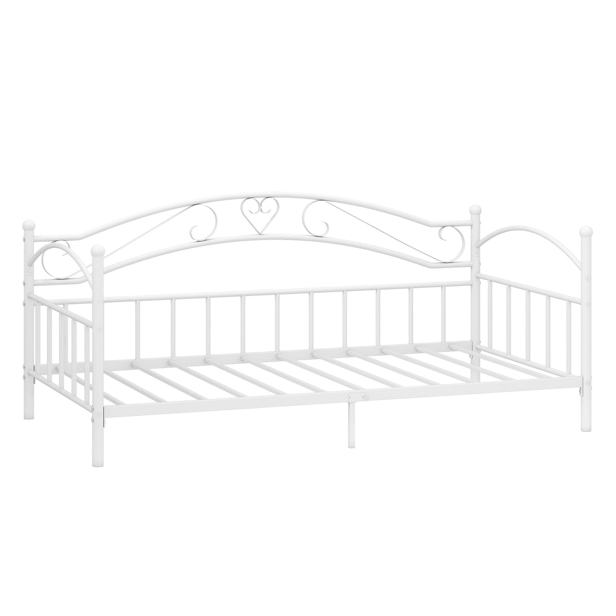 Twin Size Metal Daybed Frame with Headboard for Bedroom-Trundle Bed Frame-DECOROLALA