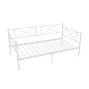Twin Size Platform Bed with Heavy-duty Metal Slat Support-Trundle Bed Frame-DECOROLALA