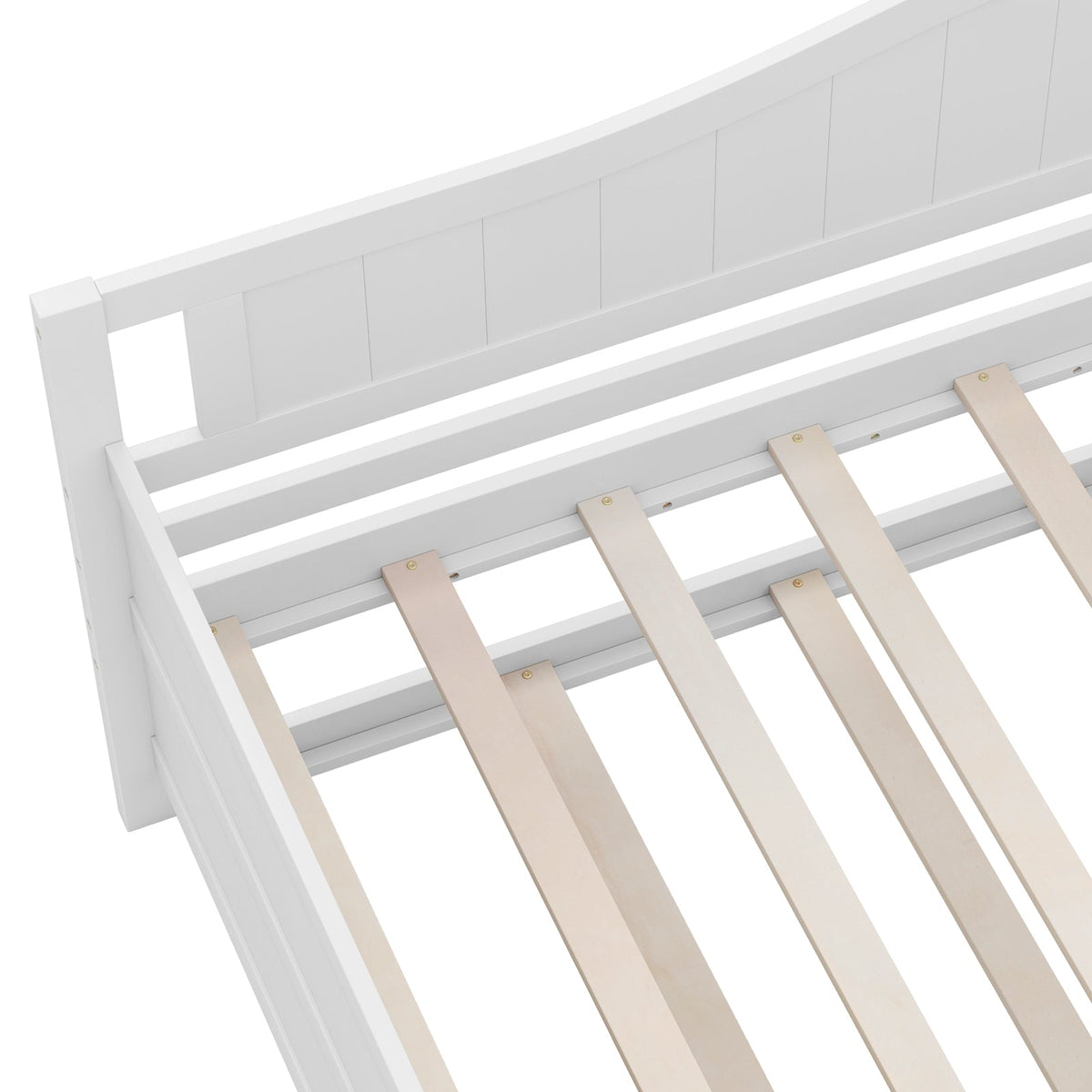 Twin Size Daybed with Trundle and Slats Support on Wheels-Trundle Bed Frame-DECOROLALA
