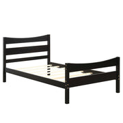 Twin Size Platform Bed Frame Foundation Slat Support -Dark Brown-Simple Bed Frame-DECOROLALA