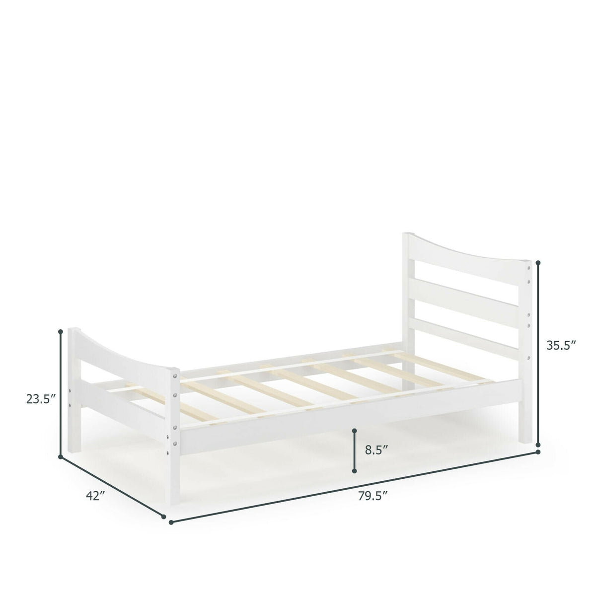 Twin Size Platform Bed Frame Foundation Slat Support-Simple Bed Frame-DECOROLALA