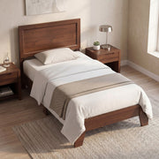 Twin Size Platform Bed Frame with Headboard - Engineered Wood-Simple Bed Frame-DECOROLALA