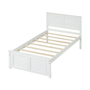 Twin Size Platform Bed Frame with Headboard-Simple Bed Frame-DECOROLALA