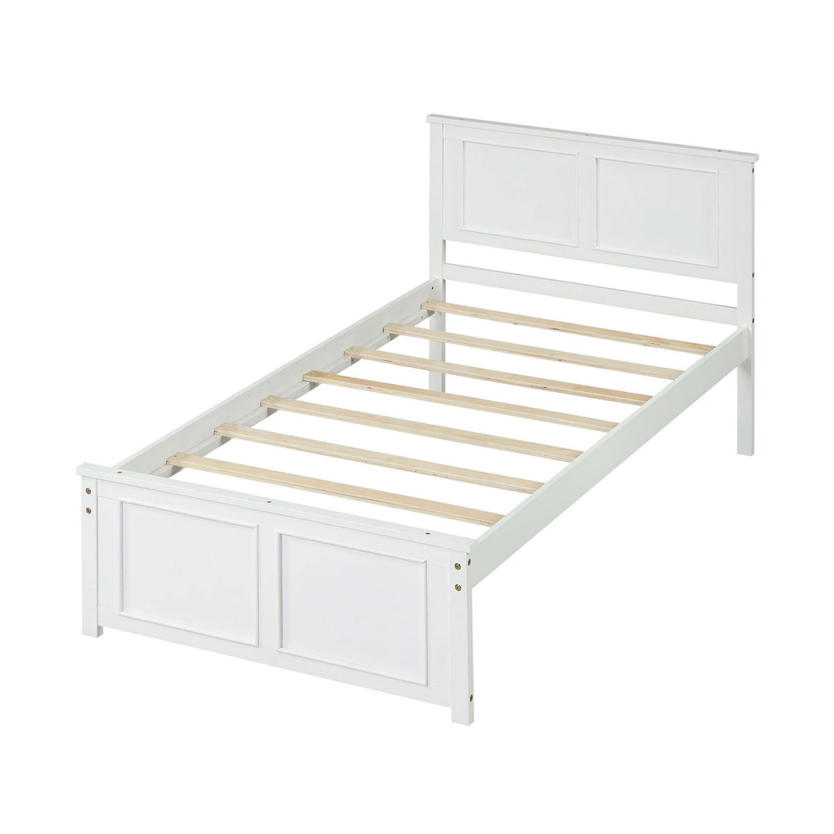 Twin Size Platform Bed Frame with Headboard-Simple Bed Frame-DECOROLALA