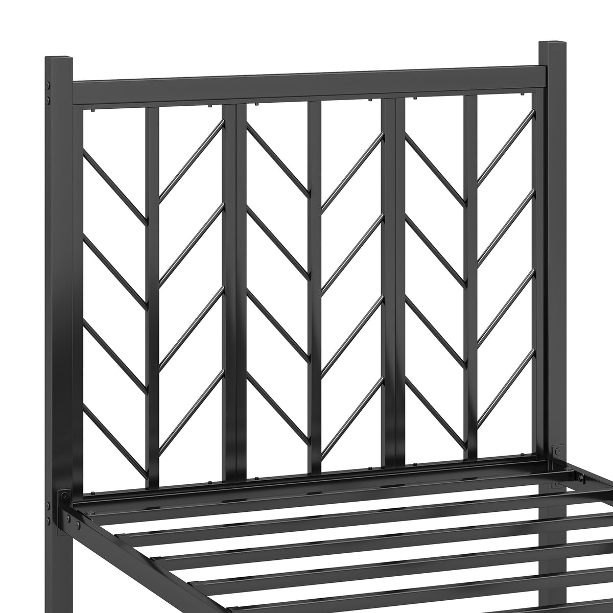Twin Size Platform Bed with Headboard and Metal Frame-Twin Size-Simple Bed Frame-DECOROLALA