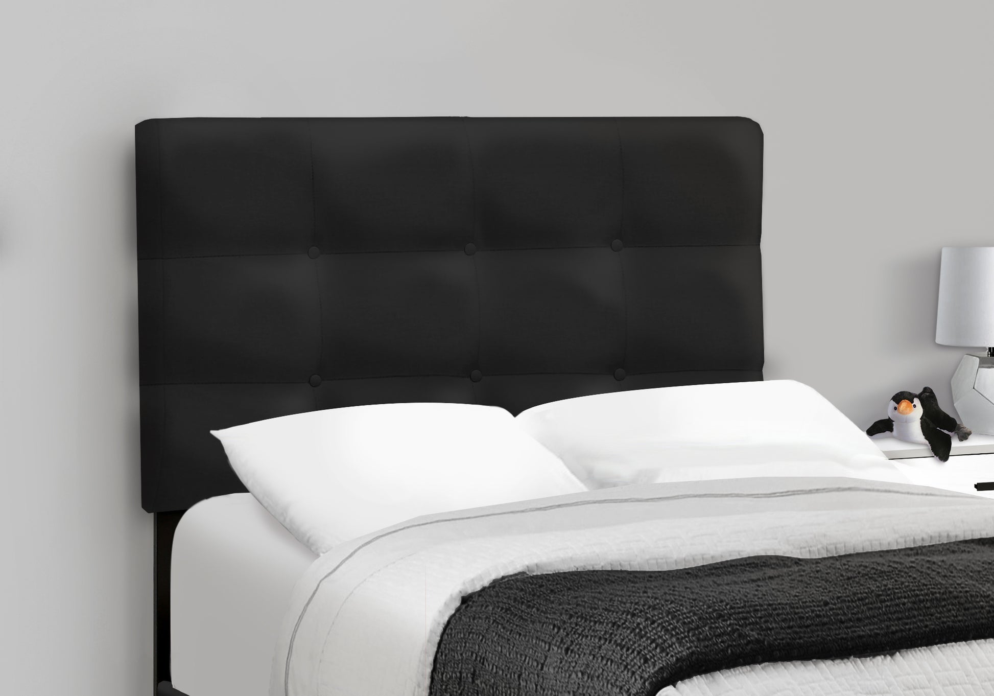 Twin Size Upholstered Bed, Dark Grey Boucle-Bed-DECOROLALA