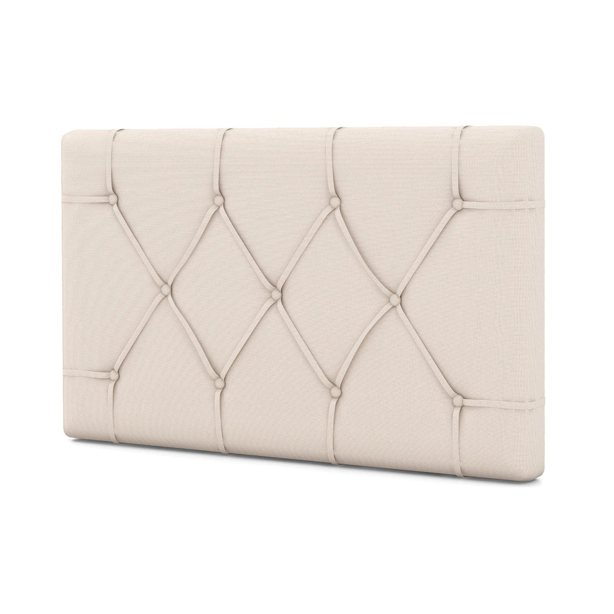 Twin Size Upholstered Headboard - Beige Button Tufted Adjustable-Headboards-DECOROLALA