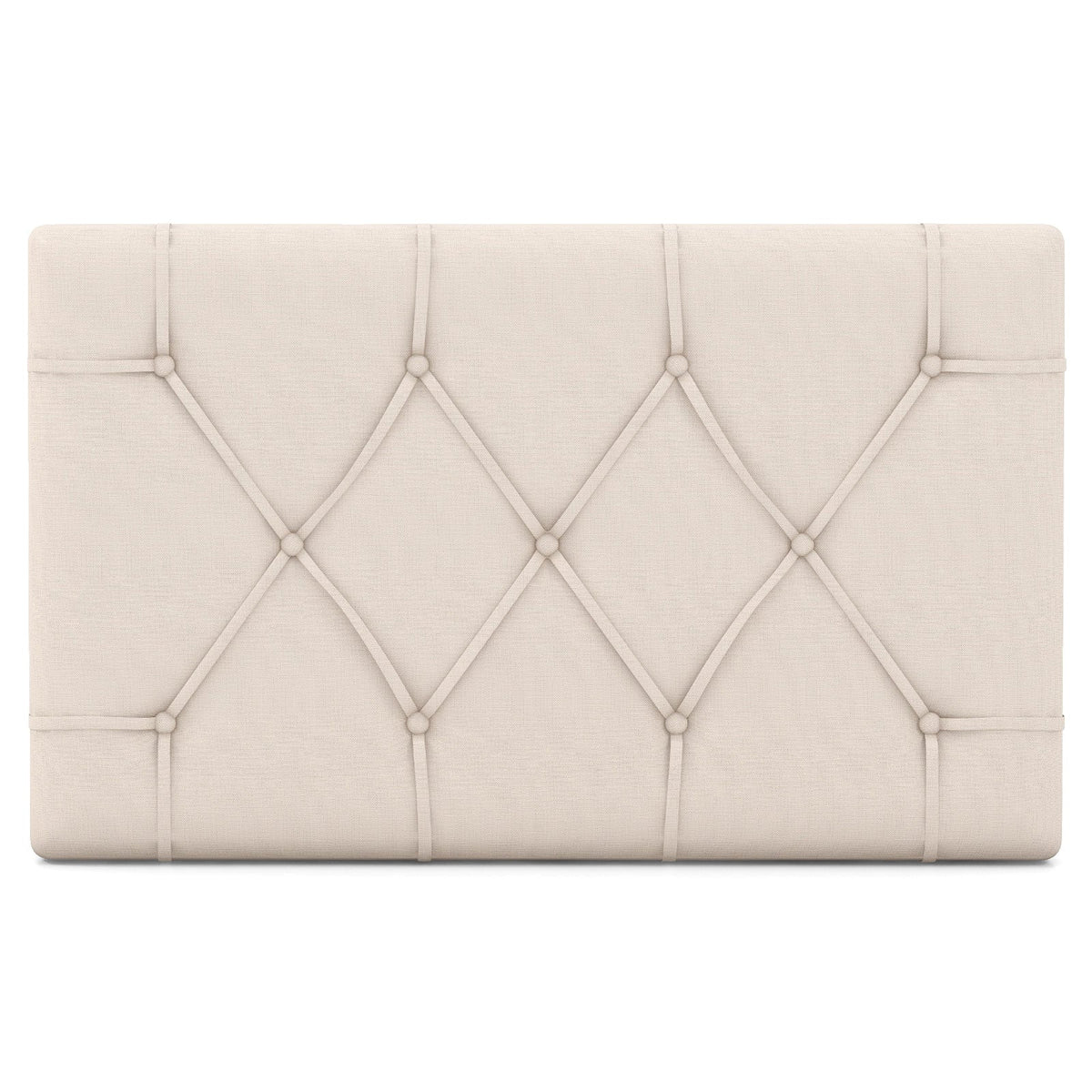 Twin Size Upholstered Headboard - Beige Button Tufted Adjustable-Headboards-DECOROLALA