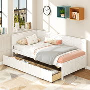 Twin Size Daybed with 2 Storage Drawers No Box Spring Needed-Trundle Bed Frame-DECOROLALA