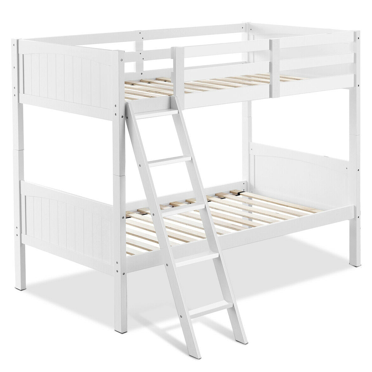 Twin Size Wooden Bunk Beds Convertible 2 Individual Beds-Bunk Bed Frame-DECOROLALA