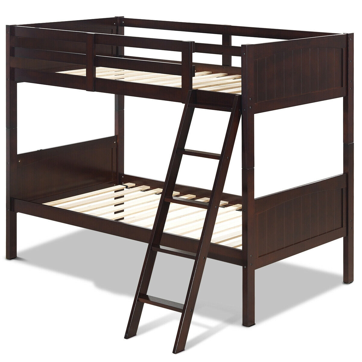 Twin Size Wooden Bunk Beds Convertible 2 Individual Beds-Bunk Bed Frame-DECOROLALA