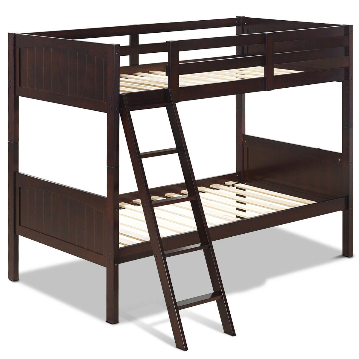 Twin Size Wooden Bunk Beds Convertible 2 Individual Beds-Bunk Bed Frame-DECOROLALA