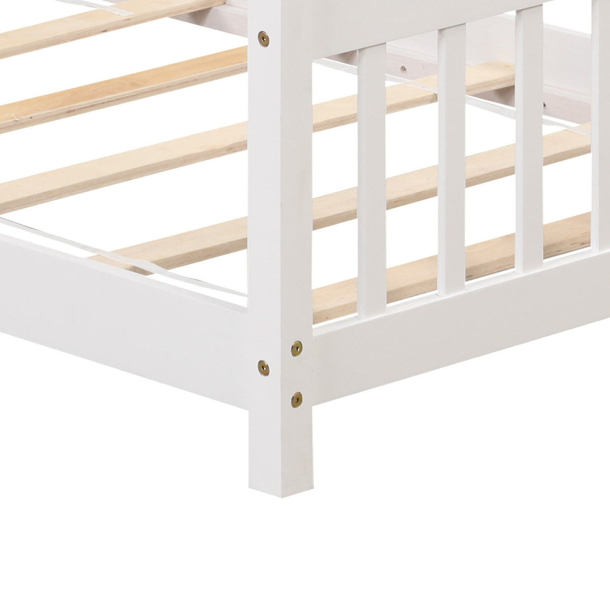 Twin Size Wooden House Bed with Roof-Simple Bed Frame-DECOROLALA