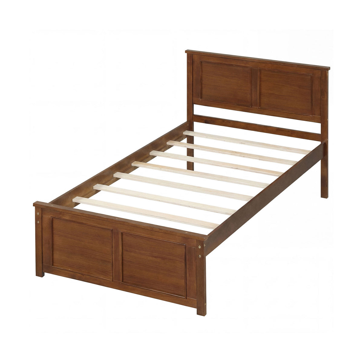 Twin Size Wooden Platform Bed Frame with Headboard-Simple Bed Frame-DECOROLALA