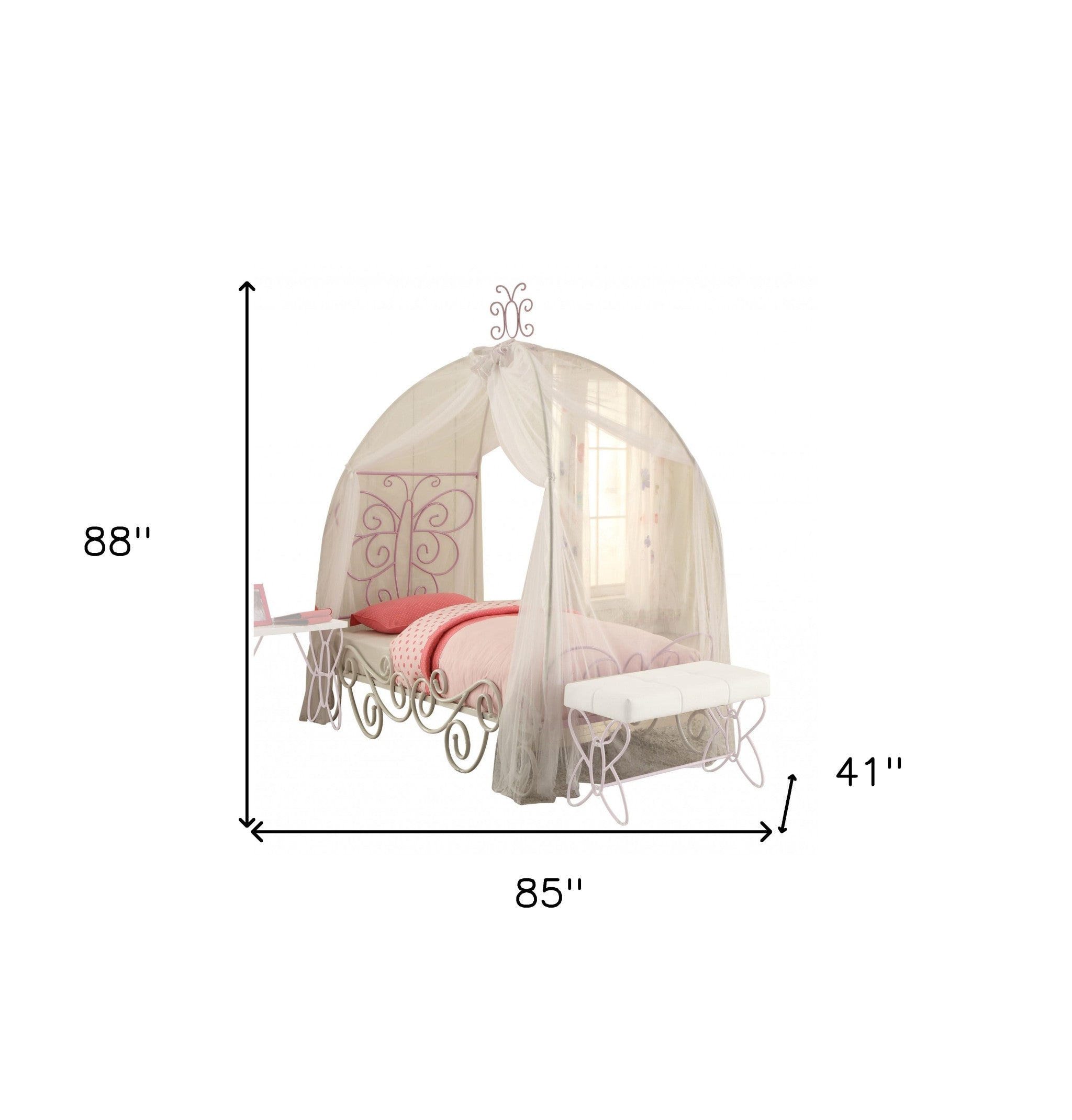 Twin Tufted Purple And White Bed-Standard Beds-DECOROLALA