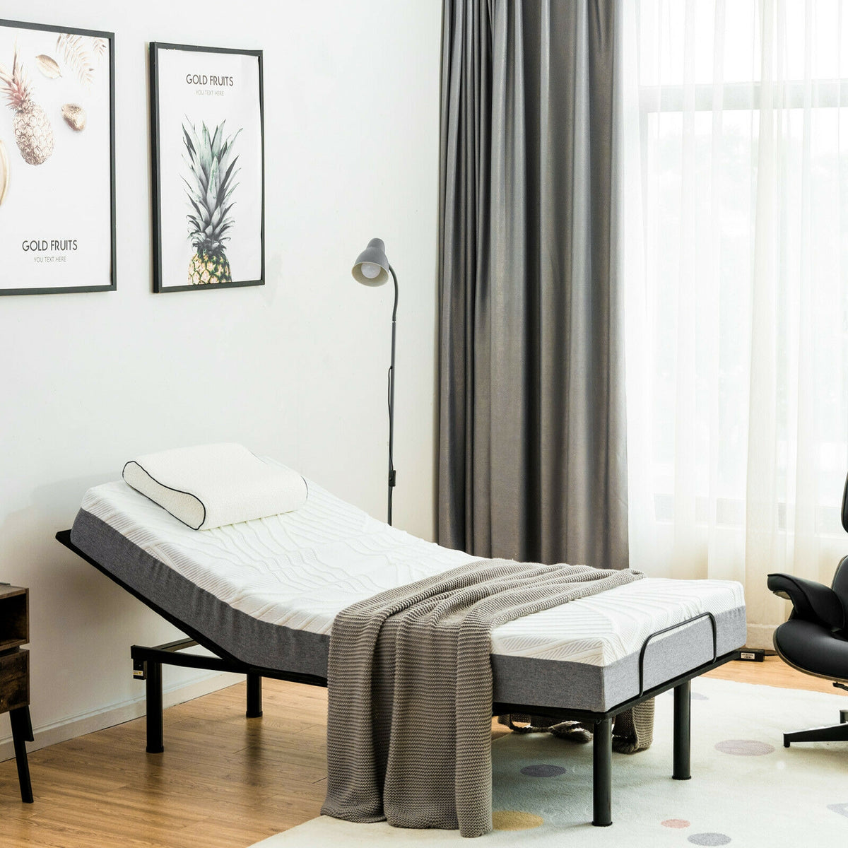 Twin XL Ergonomic Adjustable Bed Frame-Simple Bed Frame-DECOROLALA