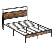 Twin/Full/Queen Bed Frame with Storage Headboard and Charging Station-Full Size-Simple Bed Frame-DECOROLALA