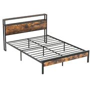 Twin/Full/Queen Bed Frame with Storage Headboard and Charging Station-Queen Size-Simple Bed Frame-DECOROLALA