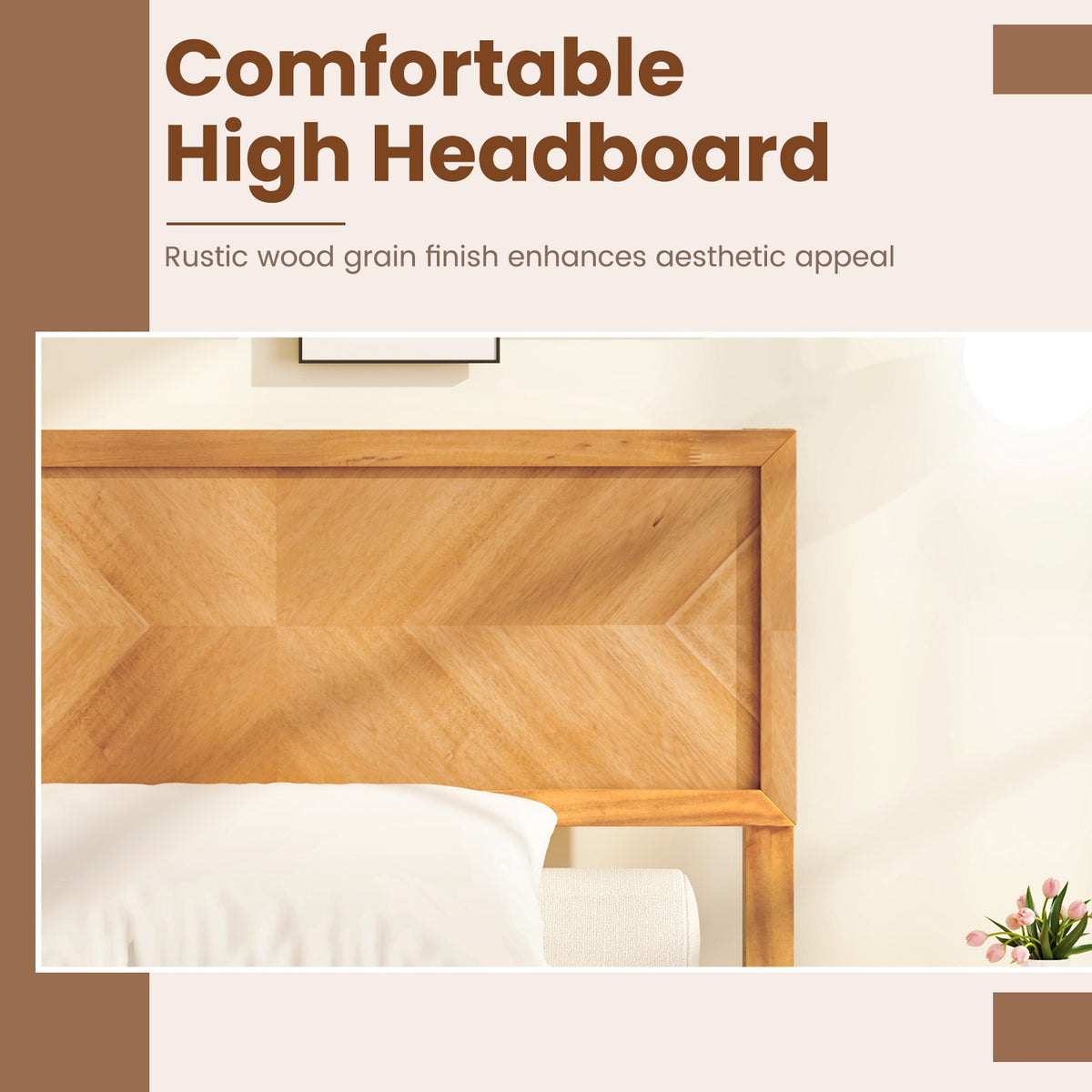 Twin/Full/Queen Size Bed Frame with Headboard and Storage Space-Twin Size-Simple Bed Frame-DECOROLALA