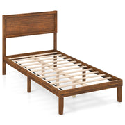 Twin/Full/Queen Size Bed Frame with Headboard and Wooden Slats Support-Twin Size-Simple Bed Frame-DECOROLALA